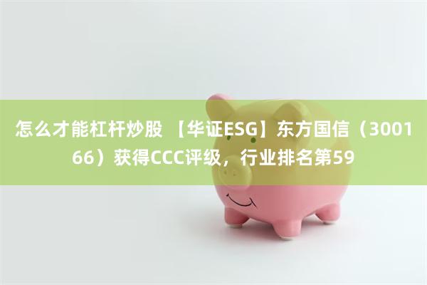 怎么才能杠杆炒股 【华证ESG】东方国信（300166）获得CCC评级，行业排名第59