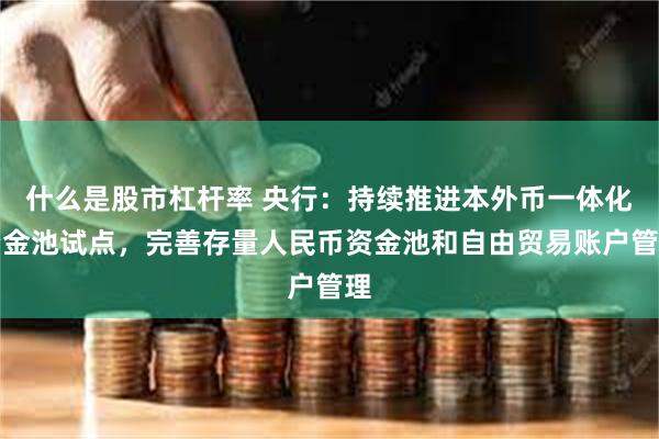 什么是股市杠杆率 央行：持续推进本外币一体化资金池试点，完善存量人民币资金池和自由贸易账户管理